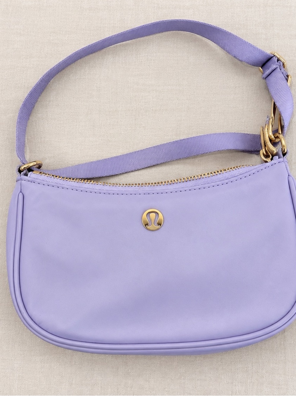 lululemon athletica Lilac Shoulder Bag with Gold Hardware